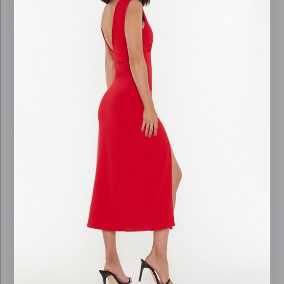 Nasty Gal red cocktail midi dress - Picture 4 of 4
